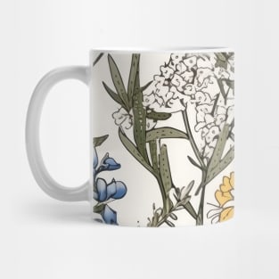 Texas Bluebonnet Flower Pattern - Wildflower Illustration Mug